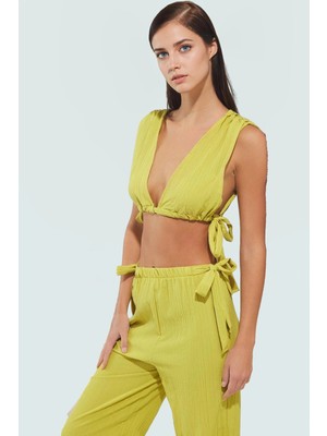 Kadın Pamuklu Dokuma Plaj Bluz Pantolon Takımı Rahat Yaz Kombinleri Için Modern Stil