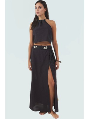 Yazlık Şık Kadın Viskoz Bluz Etek Takım Plaj Kombinleri Için Dayanıklı Malzeme Konforlu Kesim