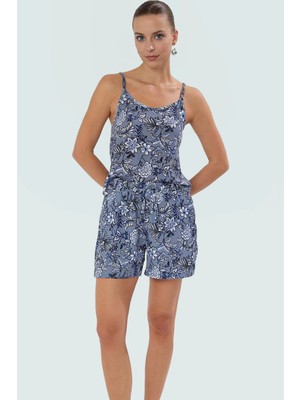 Kadın Çiçekli Örme Askılı Crop Üst ve Şort Takım Rahat Günlük Stil Trend Tasarım