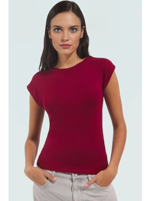 Kadın Viskoz Ribana Fitted Bluz Günlük Yazlık Rahat Kesim Özel Tasarım Seçkin Malzeme