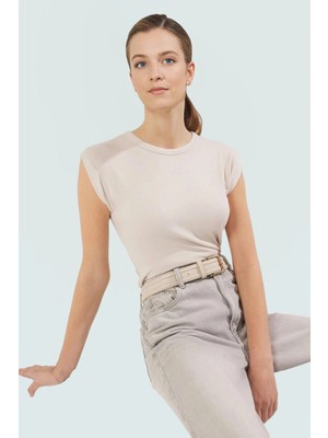 Kadın Viskoz Ribana Fitted Bluz Günlük Yazlık Rahat Kesim Özel Tasarım Seçkin Malzeme