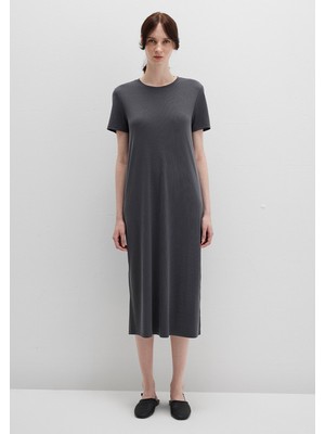 Mavi Antrasit (TENCEL™) Modal Karışımlı Midi Elbise 1310777-70095