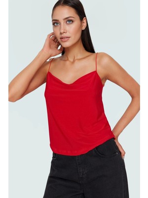 Kadın Degaje Yaka Kolsuz Örme Bluz Rahat Günlük Stil Konforlu Kesim Şık Görünüm