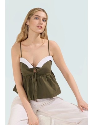 Pamuklu Terrycotton Dokuma Bluz Ince Askılı Yazlık Rahat Kalıp Özel Tasarım Seçkin Malzeme