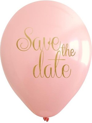 Bride Temalı Save The Date Baskılı Balon 12 Inc 25'li