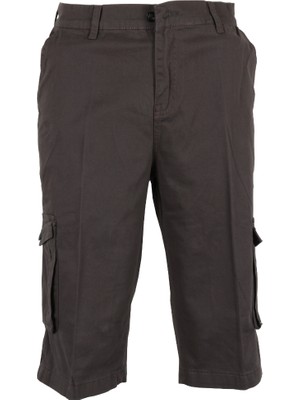 Erkek Keten Kapri Kargo Cep Bermuda Regular RAR01352