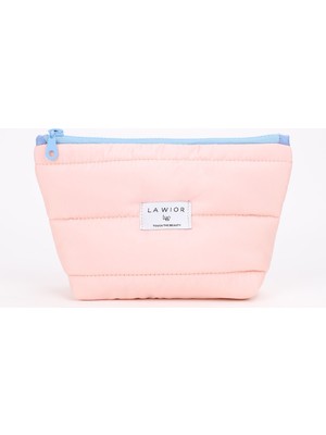 Pembe Kapitone Puf Kumaş Çok Amaçlı Cilt ve Makyaj Çantası