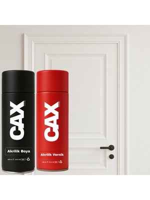 CAXCOLORS Ahşap & Lake & Mdf & Panel Kapı Boyası Akrilik Sprey Boya 400 ml + Boya Koruma ve Parlaklık Verniği