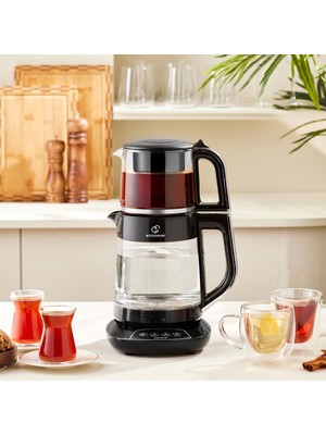 Karaca Çaysever 3 in 1 Konuşan Cam Çay Makinesi Su Isıtıcı ve Mama Suyu Hazırlama 1700W Chrome