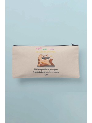 Renkli Baskılı Bez Makyaj, Kalemlik ve Cüzdan Çok Renkli, Şık ve Kullanışlı Tasarım