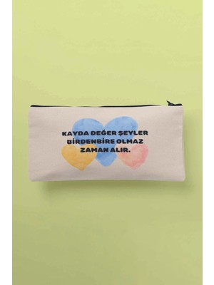 Renkli Baskılı Bez Çanta Kalemlik Cüzdan, Şık ve Kullanışlı Tasarım