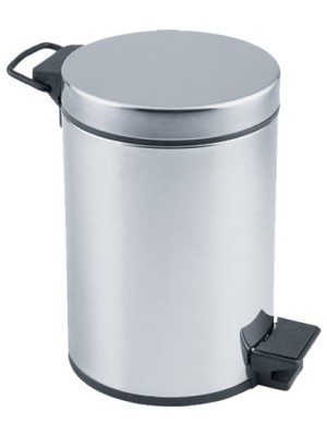 Pedallı 3lt Krom Metal Çöp Kovası (5224)