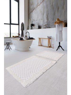 Purecotton Lux %100 Pamuk 2’li Banyo Paspas Seti – Kaymaz, Emici ve Yumuşak Paspas