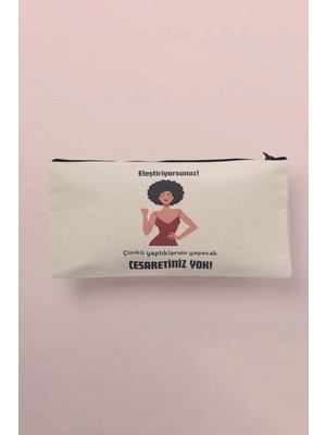 Çok Renkli Baskılı Bez Makyaj ve Kalemlik Seti, Pratik ve Şık Tasarım