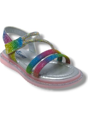 Arzen Bebe 231-25 Anatomik Simli Taşlı Cırtlı Kız Çocuk Sandalet 26-30