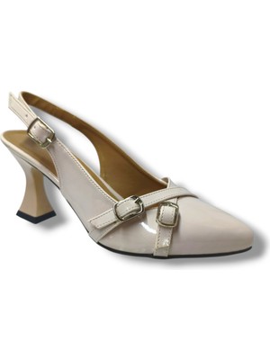 Mengi M901-25 Rugan Bantlı Ince Topuk Kadın Ayakkabı