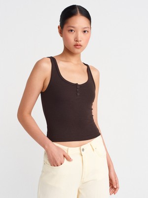 21158 Düğmeli Askılı Top-Koyu Kahve