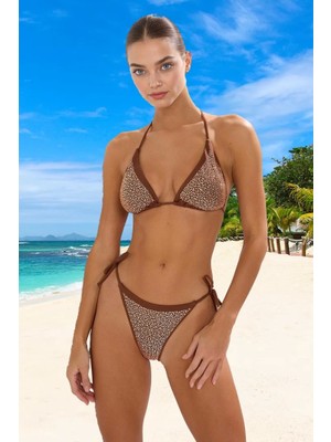 Üçgen Bikini Takımı Şık Detaylı Esnek Kumaş Plaj ve Havuz Için Hızlı Kuruyan Ergonomik Kesim