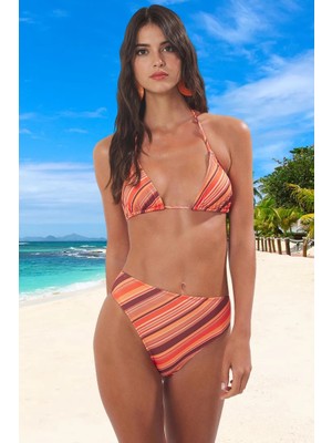 Desenli Üçgen Bikini Takımı Hızlı Kuruyan Klora Dayanıklı Yüksek Konfor Premium Kalite