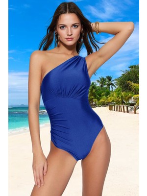Drape Tek Omuz Mayo Havuz Mayosu Yaz Koleksiyonu Hızlı Kuruyan Esnek Kumaş Swimsuit