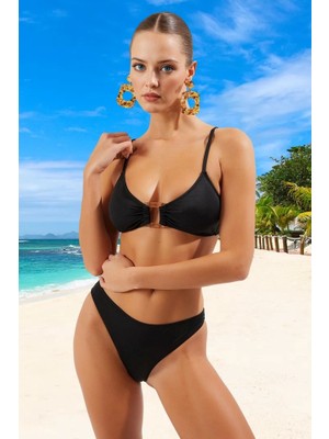 Desenli Bikini Takımı Şık Detaylı Su Sporları Için Hızlı Kuruyan Esnek Kumaş Ergonomik Kesim