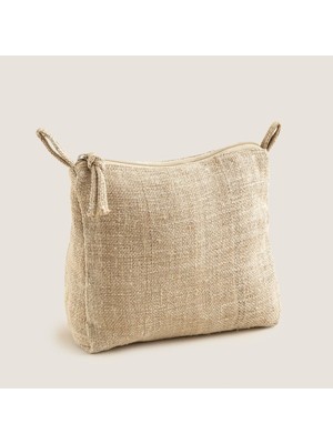 Şık ve Kullanışlı 24X20 cm Doğal Renkli Makyaj Çantası