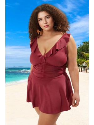 Konforlu Büzgülü Rahat Kesim Büyük Beden Mayo Yaz Koleksiyonu Şık Detaylı