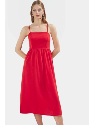 Kadın A Line Midi Boy Polyester Dokuma Elbise Günlük Kullanım Mükemmel Uyum Özel Tasarım