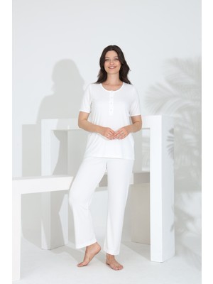 Bambu Kısa Kol Hamile Lohusa Pijama Takım 30241Y-30245Y