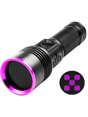 50W 365NM Profesyonel Ultra Güçlü Mor Uv Işık Para Kontrol Feneri Uv Lamba 5800MAH Pil