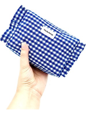 Mini Pötikare Mavi Makyaj Çantası, Şık ve Kullanışlı Tasarım