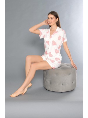 Alperi Boydan Düğmeli Şort Takım 760-06