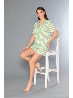 Alperi Boydan Düğmeli Şort Takım 760-07