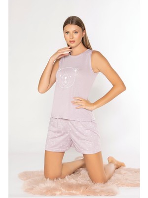 Askılı Şort Takım Yazlık Viskon Alperi 760-08