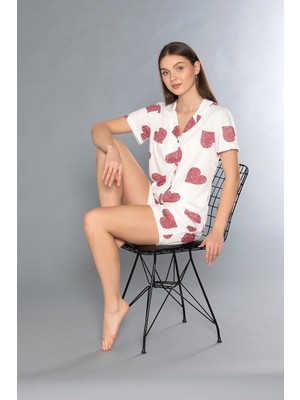 Alperi Boydan Düğmeli Şort Takım 760-06