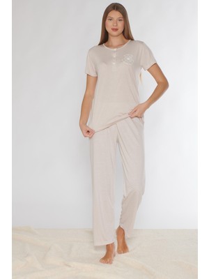 Kısa Kol Pijama Takımı Viskon 780-54