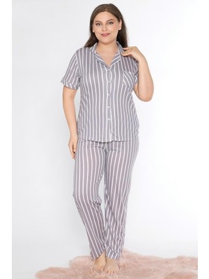 Alperi Boydan Battal Kısa Kol Pijama Takımı B780-25