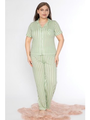 Alperi Boydan Battal Kısa Kol Pijama Takımı B780-25