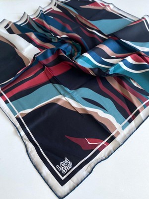 Levidor Tivil Saf Ipek Eşarp 49431 Siyah Karışık Desen