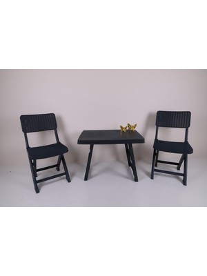 Mandella Sky Katlanır Sehpa Sandalye Set Piknik Kamp Seti Antrasit