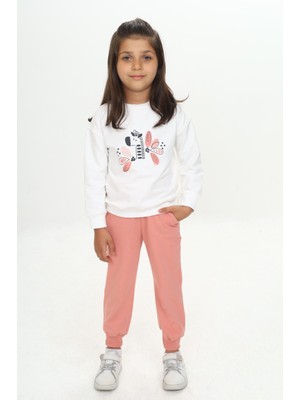 Toontoy Kız Çocuk Zürafa Baskılı Eşofman Takım