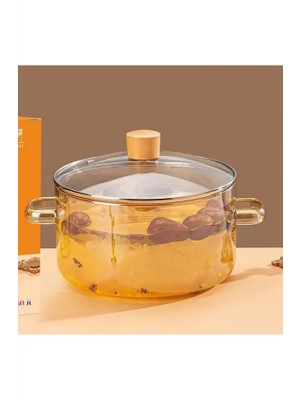 Borosilikat Cam Tencere Ocağa, Mikrodalgaya ve Seramik Isıtıcıya Konulabilir Büyük