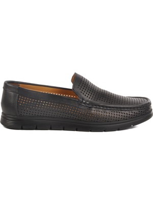 Aspor Siyah Hakiki Deri Jel Taban Anatomik Erkek Casual Ayakkabı