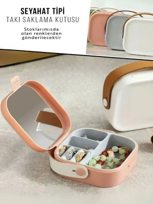 Aynalı Mini Makyaj ve Takı Kutusu, Çanta Içi, Renkli Tasarım