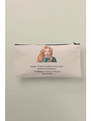 Renkli Baskılı Çok Amaçlı Bez Çanta, Kalemlik, Cüzdan, Makyaj Çantası