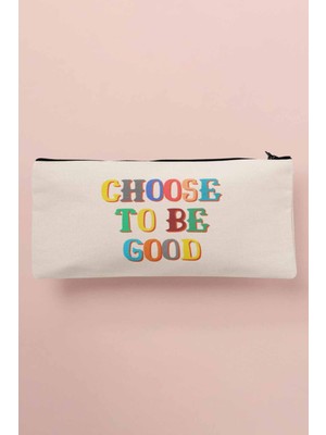 Bej Baskılı Çok Amaçlı Bez Çanta Kalemlik ve Cüzdan Seti