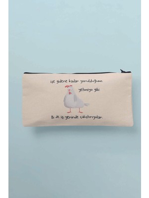 Komik Baskılı Bez Makyaj ve Kalem Çantası, Cüzdan ile Şık ve Eğlenceli Tasarım