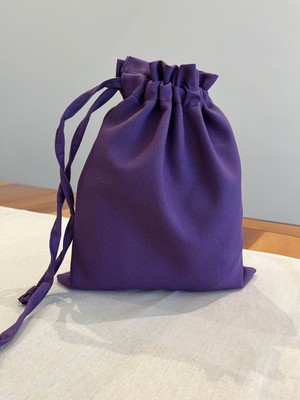 Mor Keten Bez Kese, Büzgülü Çanta Iç Düzenleyici, Makyaj Çantası 20X25