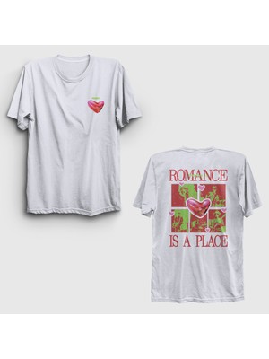 Presmono Unisex Beyaz Romance Is A Place Fontaines Dc Sırt Baskılı T-Shirt