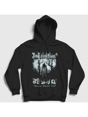 Presmono Unisex Siyah Desolate Funeral Chant Inquisition Kapüşonlu Sweatshirt